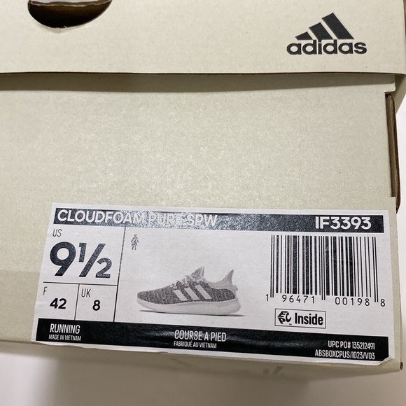 🚨NEW🚨ADIDAS✔️women running 👟SNEAKERS 👟 CLOUD FOAM ☁️PURE SPW✨ SIZE: 9 1/2 ✨ - Picture 6 of 6